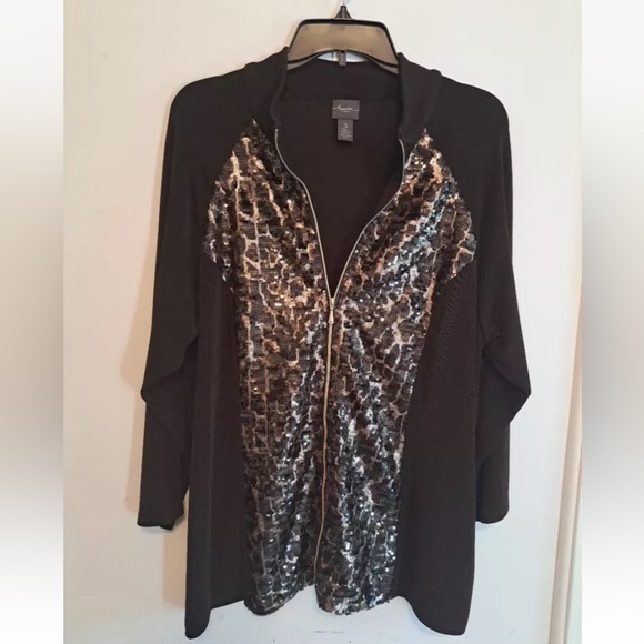 Travelers Classic Animal Sequin Zipper Jacket  NWT - Picture 1 of 14